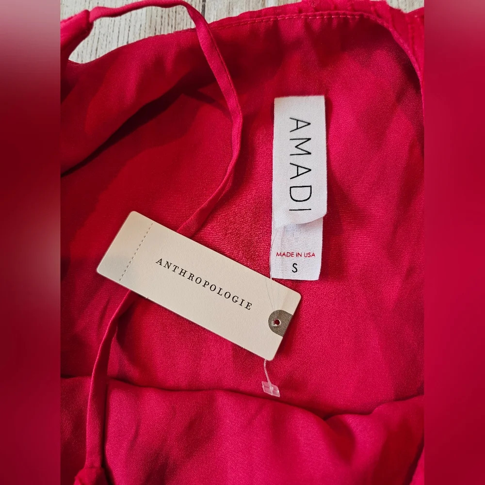 Amadi Anthropologie Women's Size Small Dark Pink Textured Layered Tank New w Tag - Picture 8 of 10